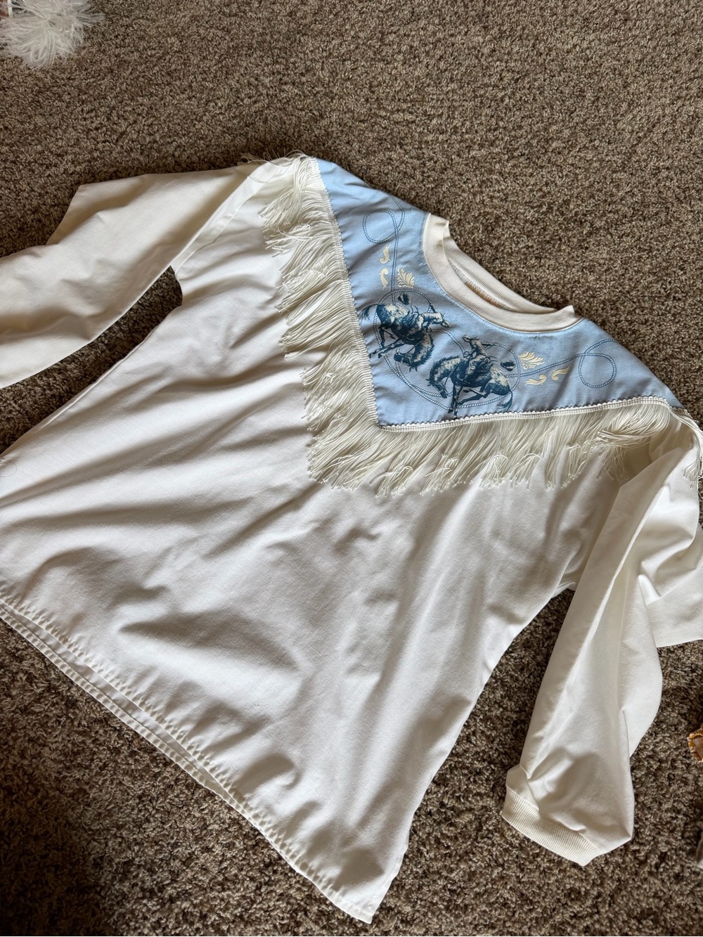 Vintage Western Long-Sleeve with Fringe